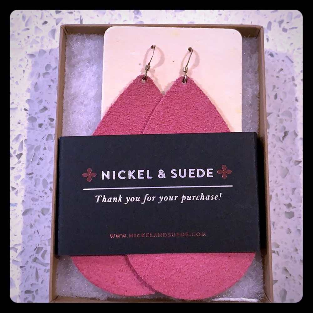 Nickel and Suede azalea pink suede in size Large